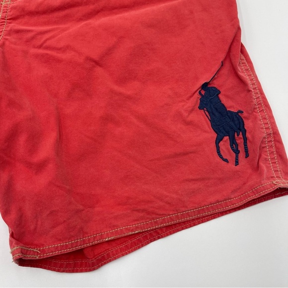 VTG Polo Ralph Lauren Mens Large Red Swim Trunks Board Short Big Pony Mesh Lined - Picture 2 of 10